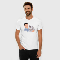 Мужская футболка хлопок Slim Фредди с котиком - фото 2