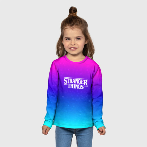 Детский лонгслив 3D Stranger Things gradient colors, цвет 3D печать - фото 5