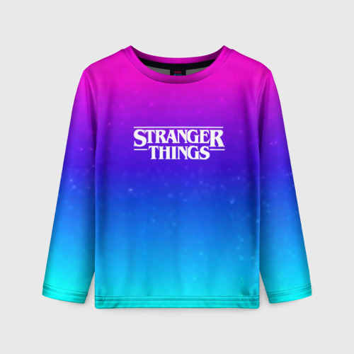 Детский лонгслив 3D Stranger Things gradient colors, цвет 3D печать