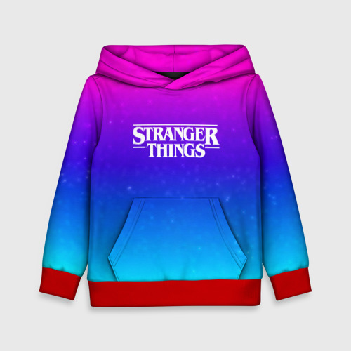 Детская толстовка 3D Stranger Things gradient colors, цвет красный