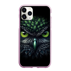 Чехол для iPhone 11 Pro Max матовый Грозная зеленая сова