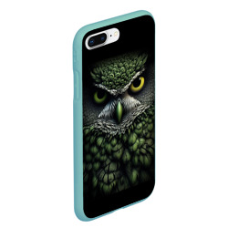 Чехол для iPhone 7Plus/8 Plus матовый Зелено  черная  сова - фото 2