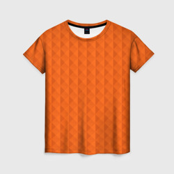 Женская футболка 3D Объёмные пирамиды сочный апельсиновый