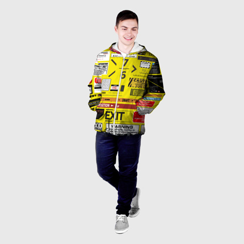 Мужская куртка 3D Предупреждающие знаки, цвет 3D печать - фото 3