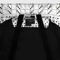 Куртка с принтом Домино, чёрные точки на белом - текстура для любого человека, вид спереди №5. Цвет основы: черный