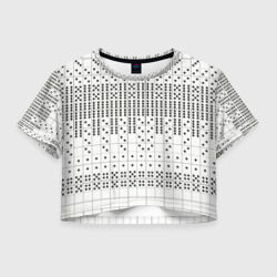 Домино, чёрные точки на белом - текстура – Женская футболка Crop-top 3D с принтом купить