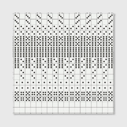 Холст с принтом Домино, чёрные точки на белом - текстура для любого человека, вид спереди №2. Цвет основы: белый