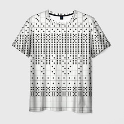 Домино, чёрные точки на белом - текстура – Мужская футболка 3D с принтом купить со скидкой в -26%