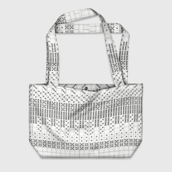 Домино, чёрные точки на белом - текстура – Пляжная сумка 3D с принтом купить