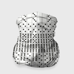 Домино, чёрные точки на белом - текстура – Бандана-труба 3D с принтом купить