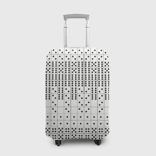 Чехол для чемодана с принтом Домино, чёрные точки на белом - текстура, вид спереди №1