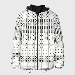 Домино, чёрные точки на белом - текстура – Мужская куртка 3D с принтом купить со скидкой в -10%