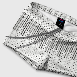 Плавки с принтом Домино, чёрные точки на белом - текстура для мужчины, вид на модели спереди №4. Цвет основы: белый