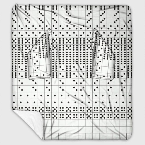 Плед с рукавами с принтом Домино, чёрные точки на белом - текстура, вид спереди №1