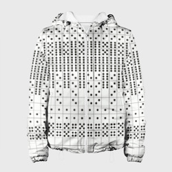 Домино, чёрные точки на белом - текстура – Женская куртка 3D с принтом купить со скидкой в -10%