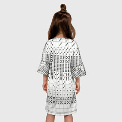 Платье с принтом Домино, чёрные точки на белом - текстура для ребенка, вид на модели сзади №2. Цвет основы: белый