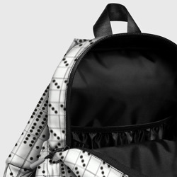 Рюкзак с принтом Домино, чёрные точки на белом - текстура для ребенка, вид на модели спереди №4. Цвет основы: белый
