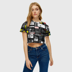 Женская футболка Crop-top 3D Инженерные шильдики - фото 2