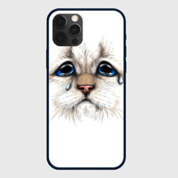 Белый плачущий кот – Чехол для iPhone 12 Pro с принтом купить