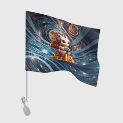 Флаг для автомобиля Прикольный дракончик - заядлый игроман