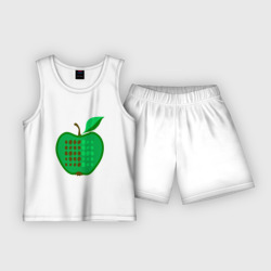 Детская пижама с шортами хлопок Зеленое яблоко