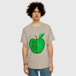 Мужская футболка хлопок Oversize Зеленое яблоко - фото 2