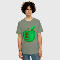 Мужская футболка хлопок Oversize Зеленое яблоко - фото 2