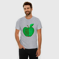 Мужская футболка хлопок Slim Зеленое яблоко - фото 2