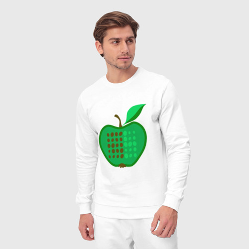 Мужской костюм хлопок с принтом Зеленое яблоко, вид сбоку #3
