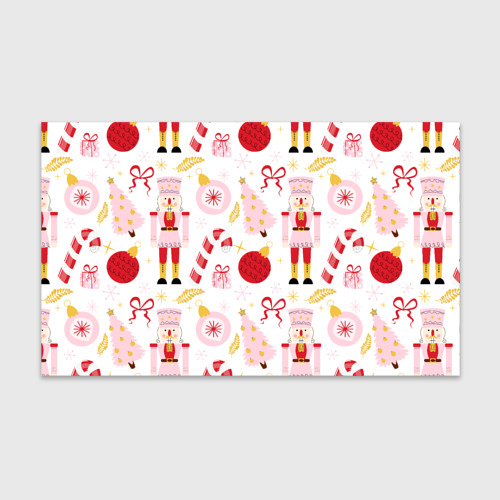 Бумага для упаковки с принтом Щелкунчик в розовом цвете, вид спереди №1