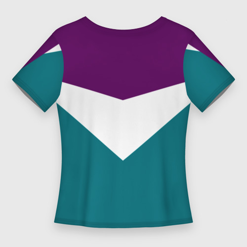 Женская футболка 3D Slim FIRM темная сирень и бирюза, цвет 3D печать - фото 2