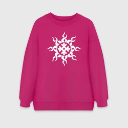 Женский свитшот oversize без начеса хлопок Символ оберег  от недугов - целебник