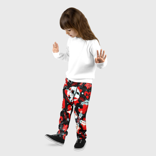 Детские брюки 3D с принтом Рождественские паттерны орнамент, фото на моделе #1