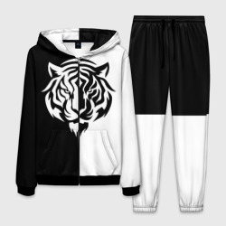 Мужской костюм 3D Тигр  чёрно-белый