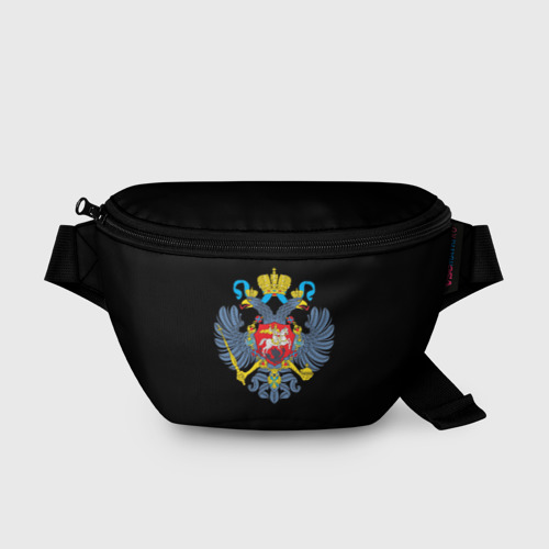 Поясная сумка 3D с принтом Имперская символика России, вид спереди #2