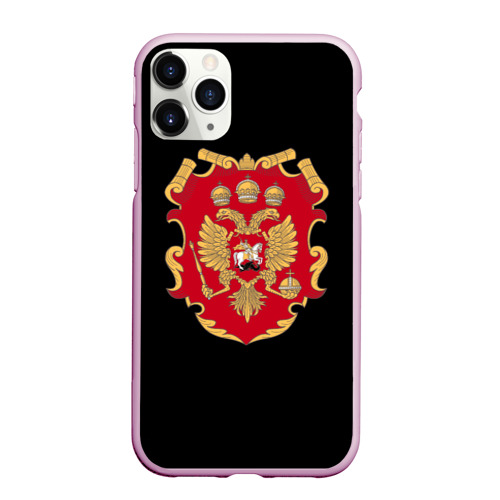 Чехол для iPhone 11 Pro Max матовый Российская империя символика герб щит, цвет розовый