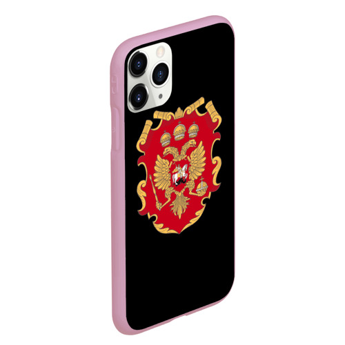 Чехол для iPhone 11 Pro Max матовый Российская империя символика герб щит, цвет розовый - фото 3