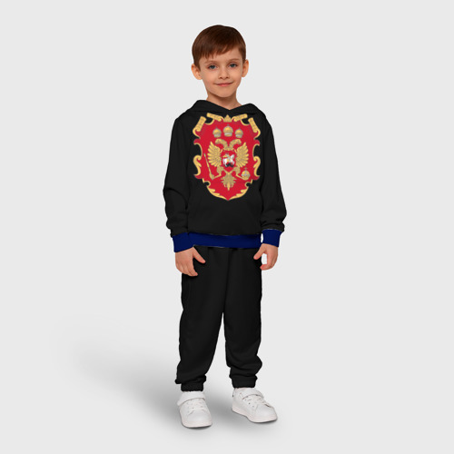 Детский костюм с толстовкой с принтом Российская империя символика герб щит, фото на моделе #1