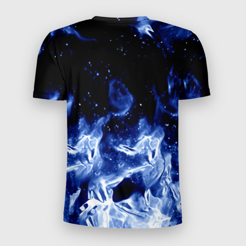 Мужская футболка 3D Slim Stalker огненный синий стиль, цвет 3D печать - фото 2