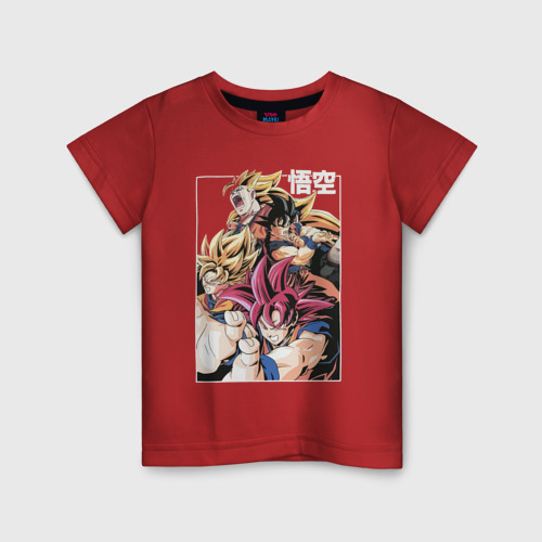 Детская футболка хлопок Dragon ball anime, цвет красный