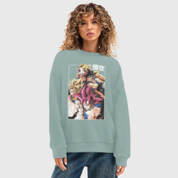 Женский свитшот oversize без начеса хлопок Dragon ball anime - фото 2