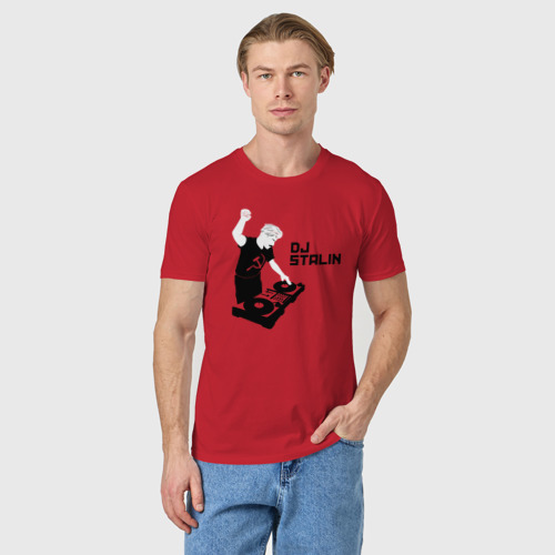 Мужская футболка хлопок Диджей Сталин, цвет красный - фото 3