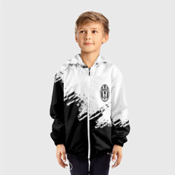 Детская ветровка 3D Juventus black sport texture - фото 2