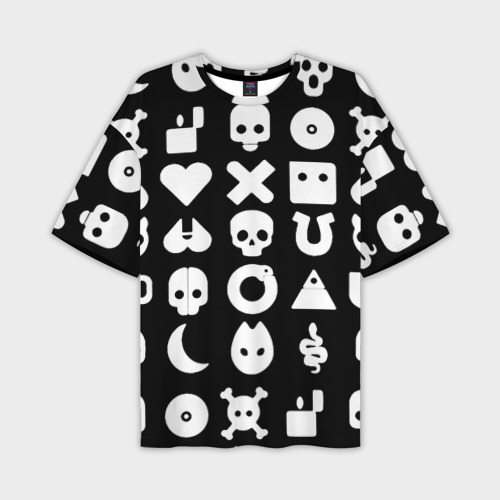Мужская футболка oversize 3D Любовь смерть и роботы паттерн, цвет 3D печать