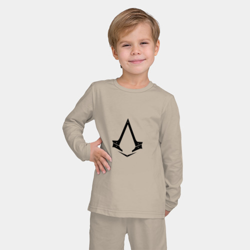 Детская пижама с лонгсливом хлопок Assasin, цвет миндальный - фото 3