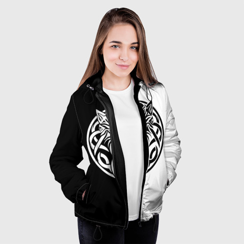 Женская куртка 3D Волк - кельтика, цвет черный - фото 4