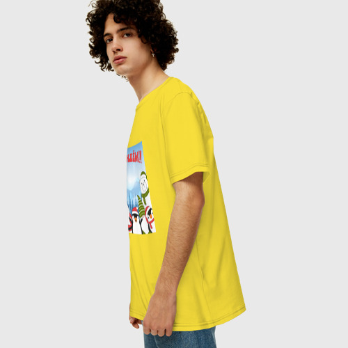 Мужская футболка хлопок Oversize Мы идем в 2024, цвет желтый - фото 5
