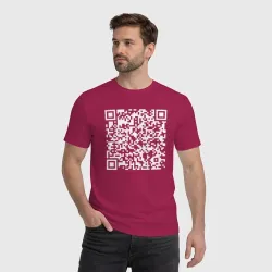 Мужская футболка хлопок Qr код на Rick Astley - Never Gonna Give You Up - фото 2