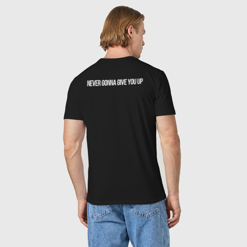 Мужская футболка хлопок Qr код на Rick Astley - Never Gonna Give You Up, цвет черный - фото 4