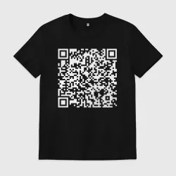 Мужская футболка хлопок Qr код на Rick Astley - Never Gonna Give You Up